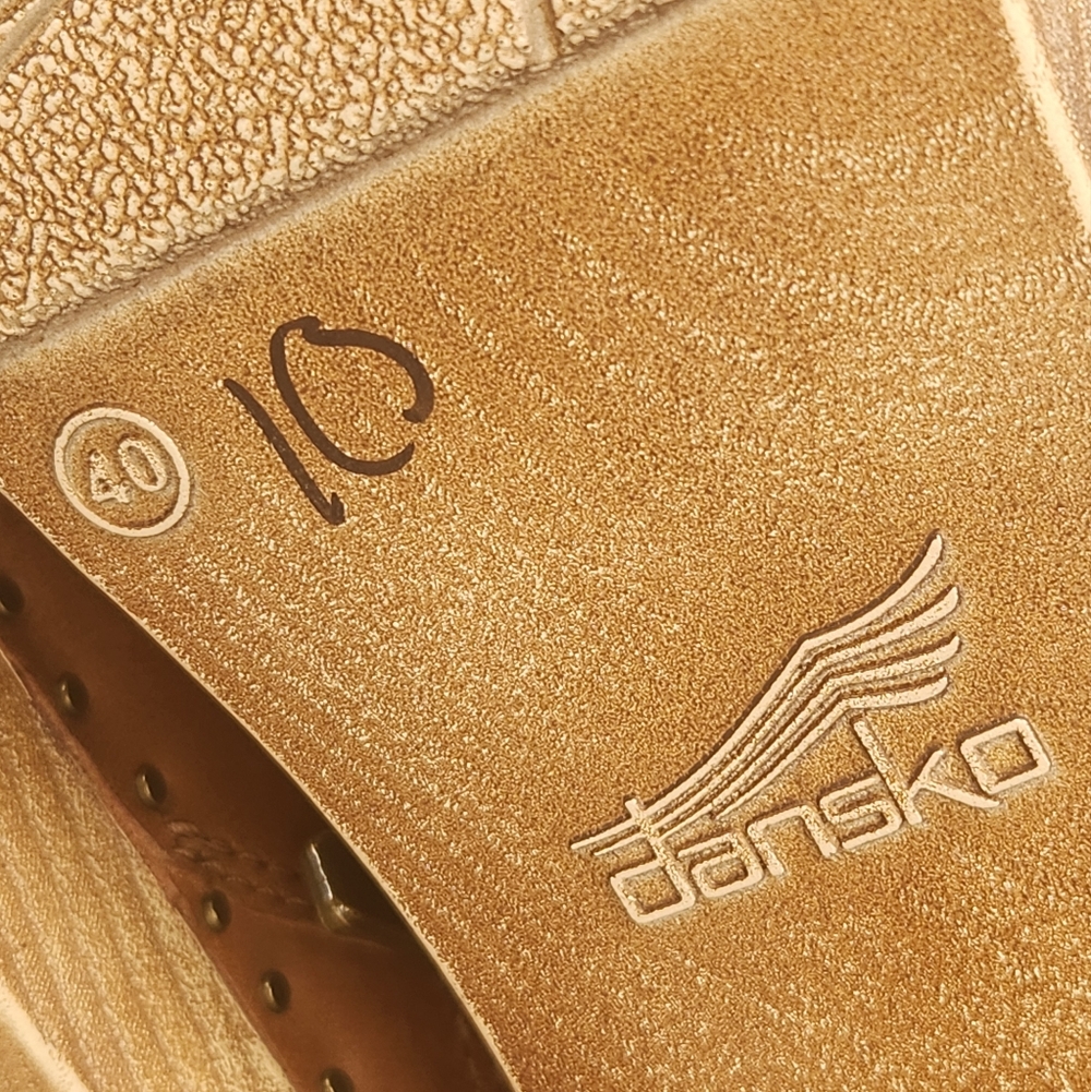 Dansko Ankle Boots 10 Tan Leather Shayna Clogs Scandinavian Boho Chunky New $190 - Picture 16 of 16
